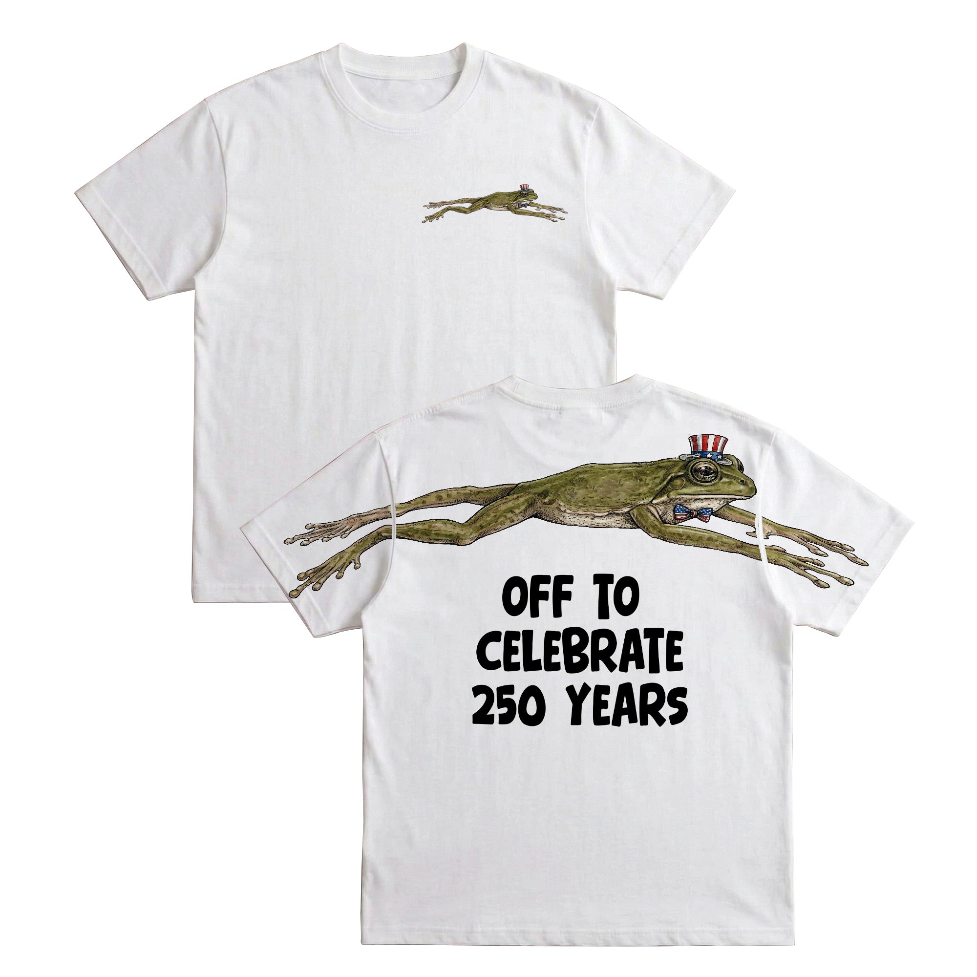 Funny USA Frog Off To Celebrate 250 Years 4th of July Apparel T-Shirt-Sweatshirt-Hoodie