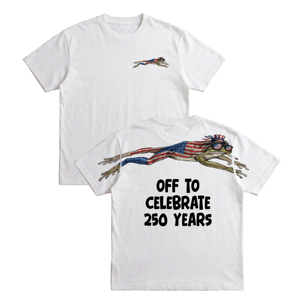 Funny American Flag Frog 4th of July 250th Apparel T-Shirt-Sweatshirt-Hoodie