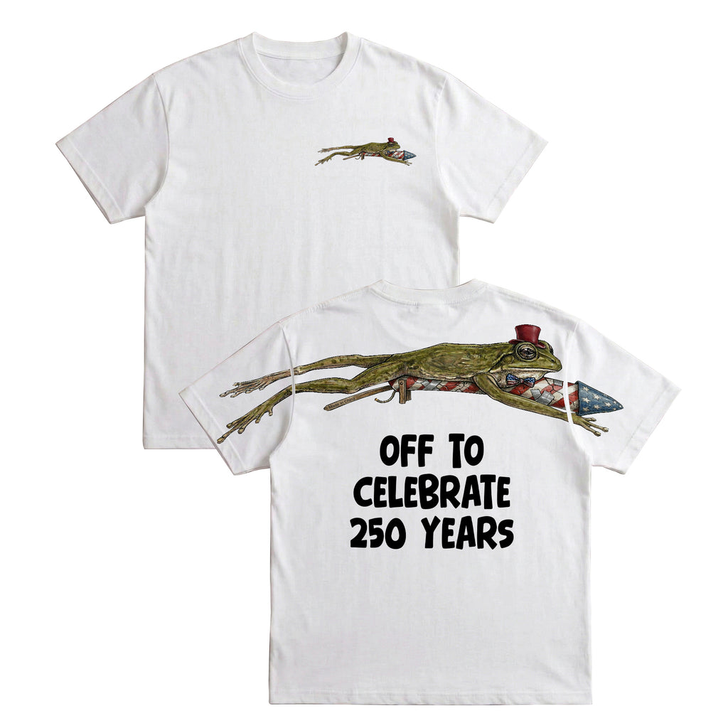 Patriotic Rocket Frog Off To Celebrate 250 Years 4th of July Apparel T-Shirt-Sweatshirt-Hoodie