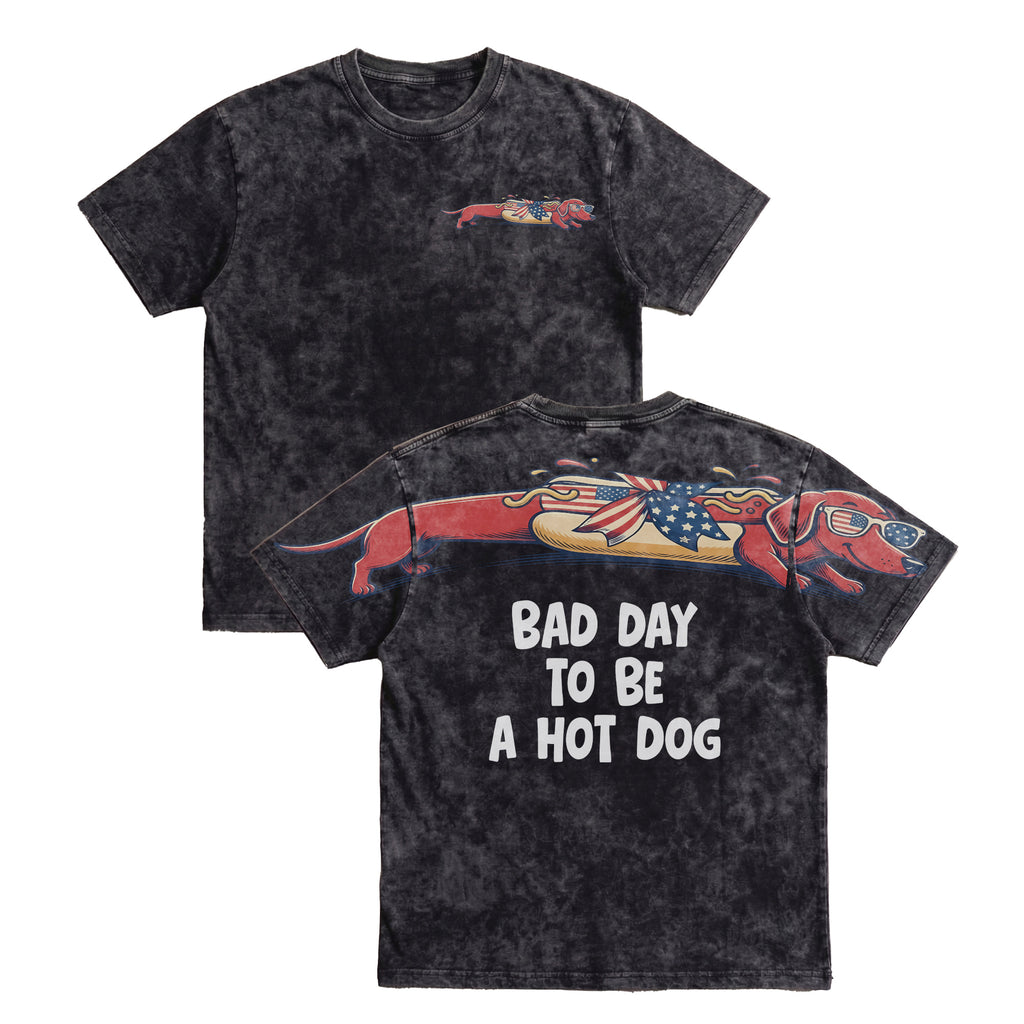 Patriotic Dachshund Bad Day To Be A Hotdog 4th of July America 250th Apparel T-Shirt-Sweatshirt-Hoodie