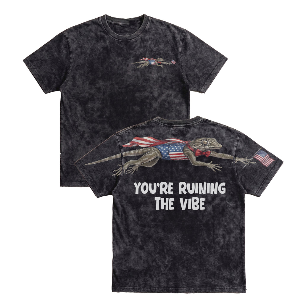 Funny USA Lizard You're Ruining The Vibe 4th of July 250th Apparel T-Shirt-Sweatshirt-Hoodie