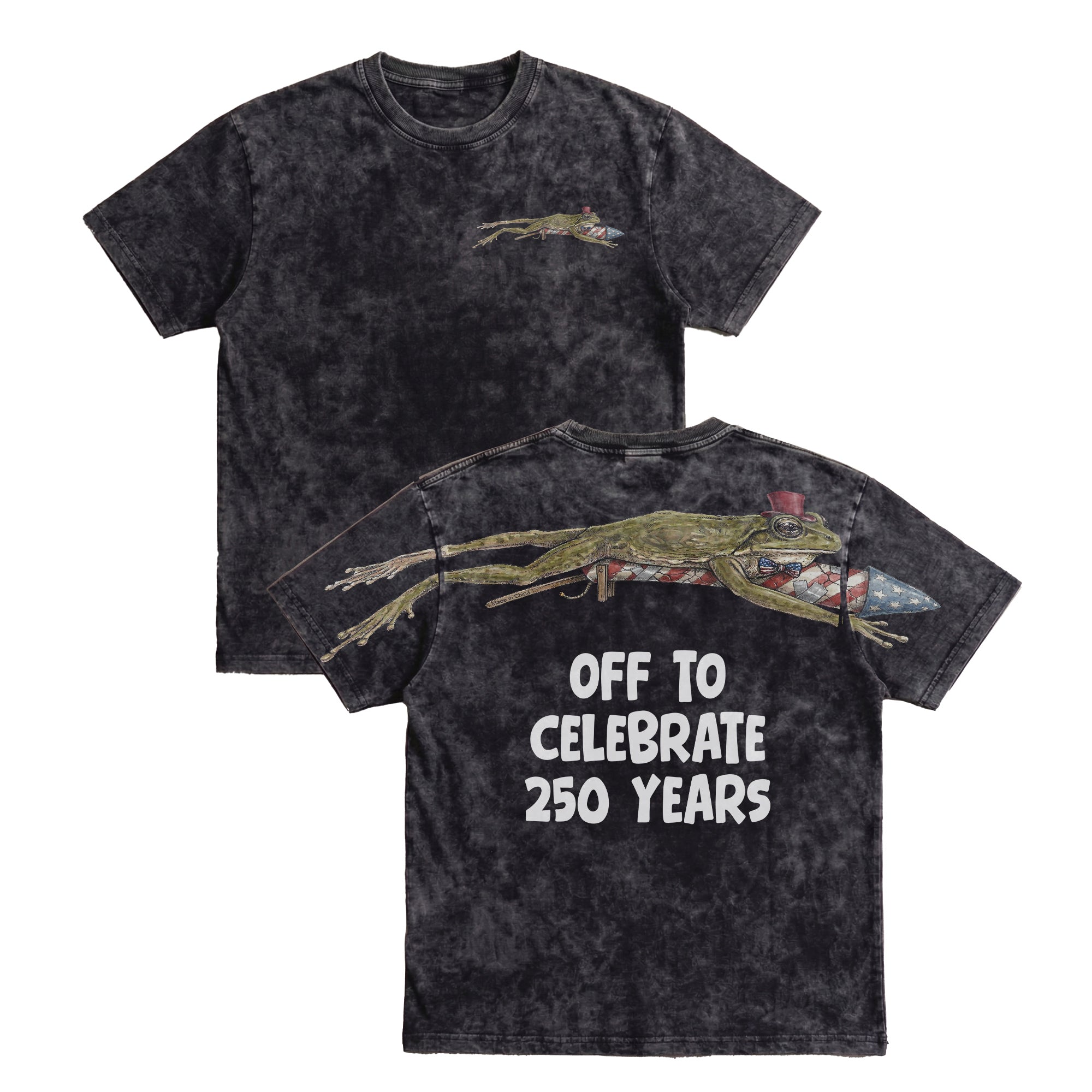 Patriotic Rocket Frog Off To Celebrate 250 Years 4th of July Apparel T-Shirt-Sweatshirt-Hoodie