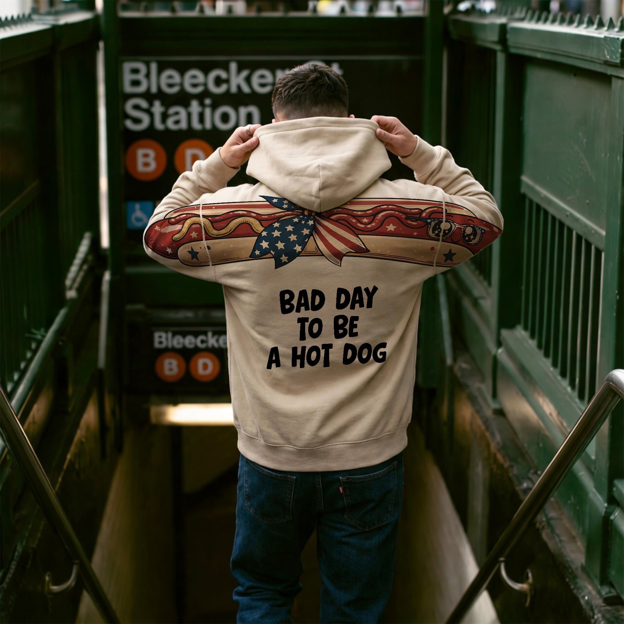 Patriotic America Independence Day Bad Day To Be A Hotdog 4th of July 250th Apparel T-Shirt-Sweatshirt-Hoodie