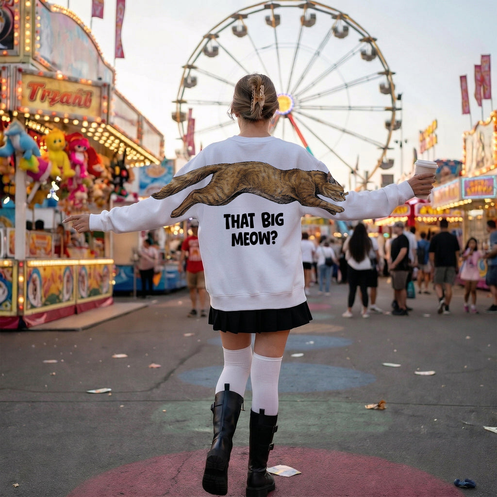That Big Meow Funny Cat Shirt Jumping Cat Graphic Tee By Dripvity