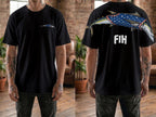 American Flag Fish FIH Patriotic 4th of July America 250th Apparel T-Shirt-Sweatshirt-Hoodie