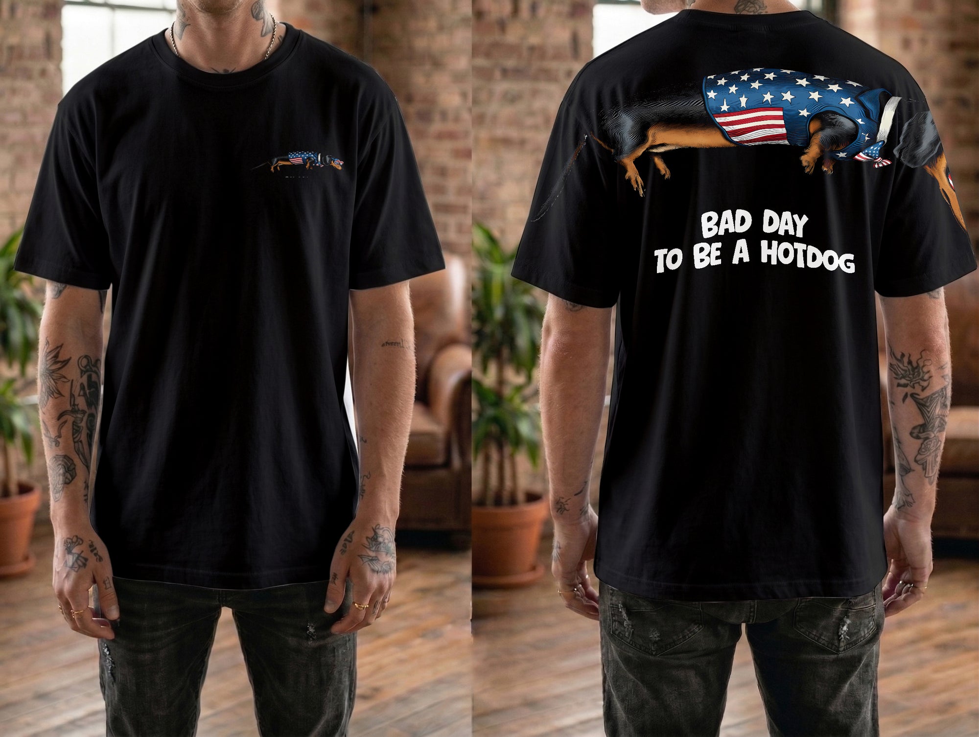 Bad Day To Be A Hotdog 4th of July America 250th Apparel T-Shirt-Sweatshirt-Hoodie