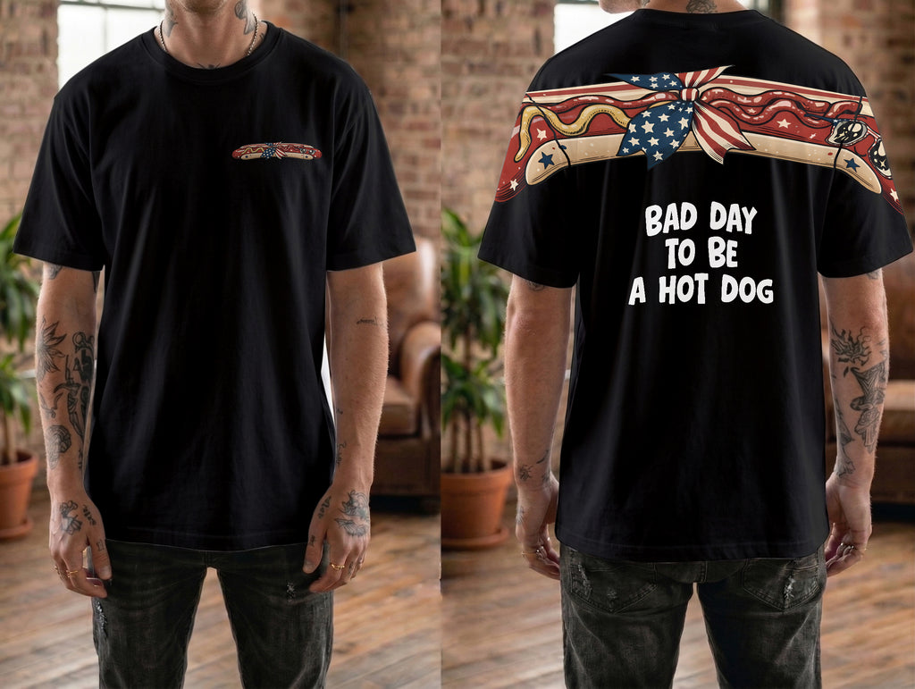 Patriotic America Independence Day Bad Day To Be A Hotdog 4th of July 250th Apparel T-Shirt-Sweatshirt-Hoodie