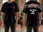 American Flag Raccoon Red White And Feral 4th of July 250th Apparel T-Shirt-Sweatshirt-Hoodie