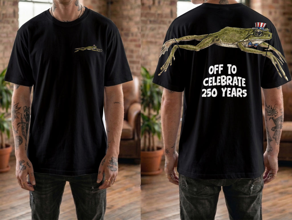 Funny USA Frog Off To Celebrate 250 Years 4th of July Apparel T-Shirt-Sweatshirt-Hoodie