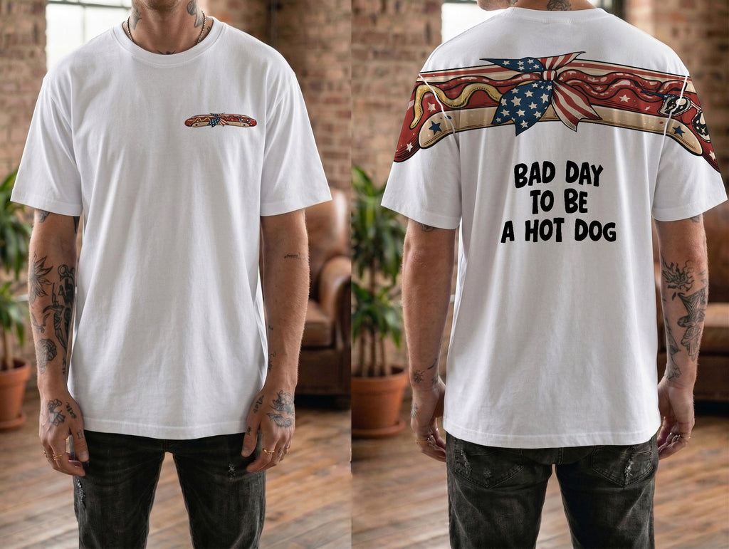 Patriotic America Independence Day Bad Day To Be A Hotdog 4th of July 250th Apparel T-Shirt-Sweatshirt-Hoodie