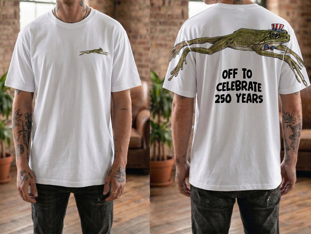 Funny USA Frog Off To Celebrate 250 Years 4th of July Apparel T-Shirt-Sweatshirt-Hoodie
