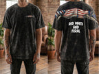 American Flag Raccoon Red White And Feral 4th of July 250th Apparel T-Shirt-Sweatshirt-Hoodie