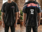 Funny Patriotic USA Raccoon Feral But Free 4th of July 250th Apparel T-Shirt-Sweatshirt-Hoodie