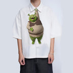 The Greencat Tie for Dad, Funny Swamp Monster Cat Photo Necktie, Unique Mythical Cat Accessory