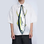 Basic Pet Tie – Tuna Fish Tie for Men, Watercolor Bluefin Tuna Necktie, Fisherman Tie