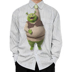 The Greencat Tie for Dad, Funny Swamp Monster Cat Photo Necktie, Unique Mythical Cat Accessory