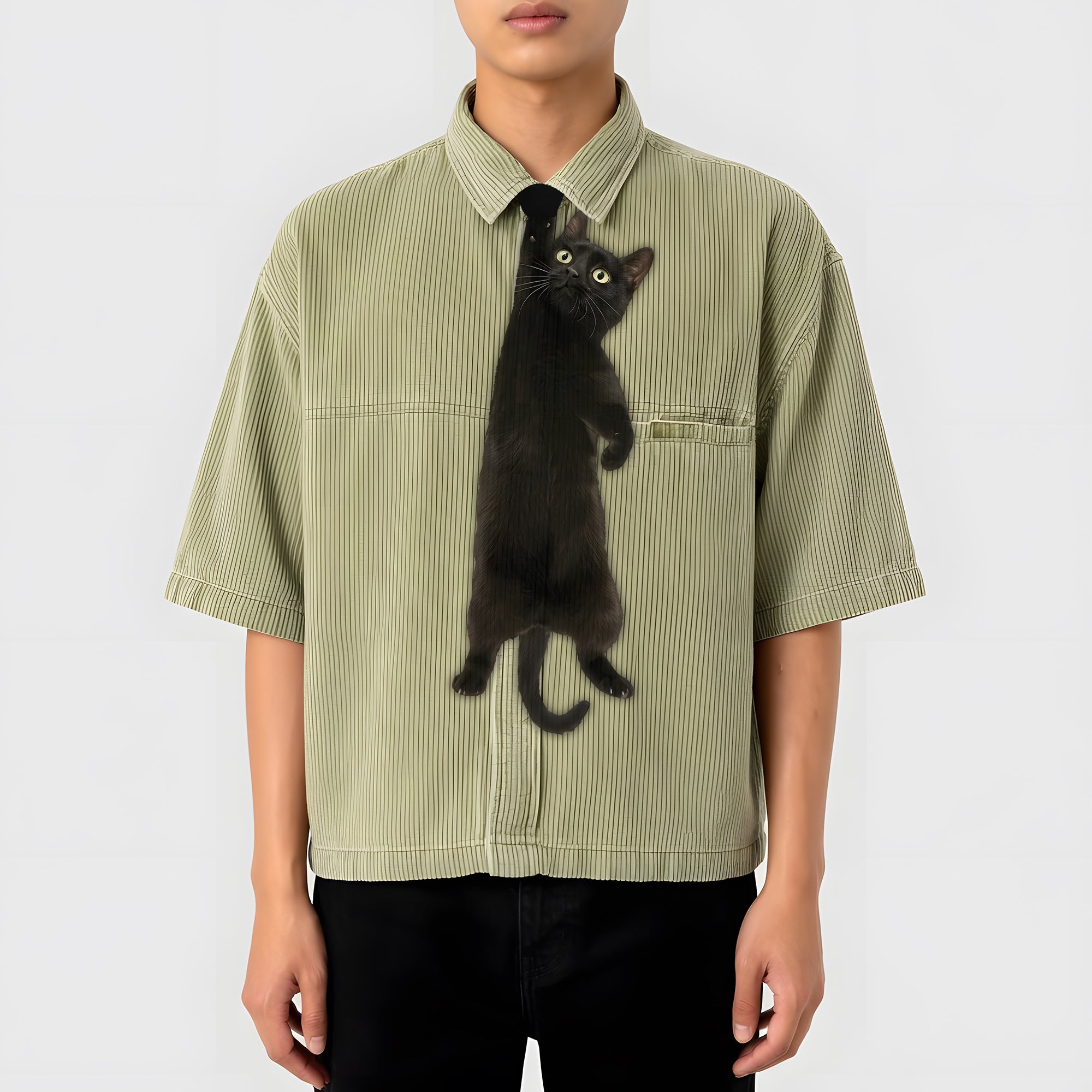 Dripvity Custom Black Cat Tie for Dad, Unique Black Cat Lover Accessory