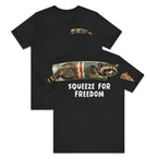 Squeeze For Freedom American Flag Raccoon 250th 4th of July Apparel T-Shirt-Sweatshirt-Hoodie