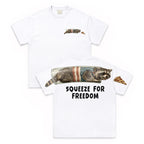 Squeeze For Freedom American Flag Raccoon 250th 4th of July Apparel T-Shirt-Sweatshirt-Hoodie