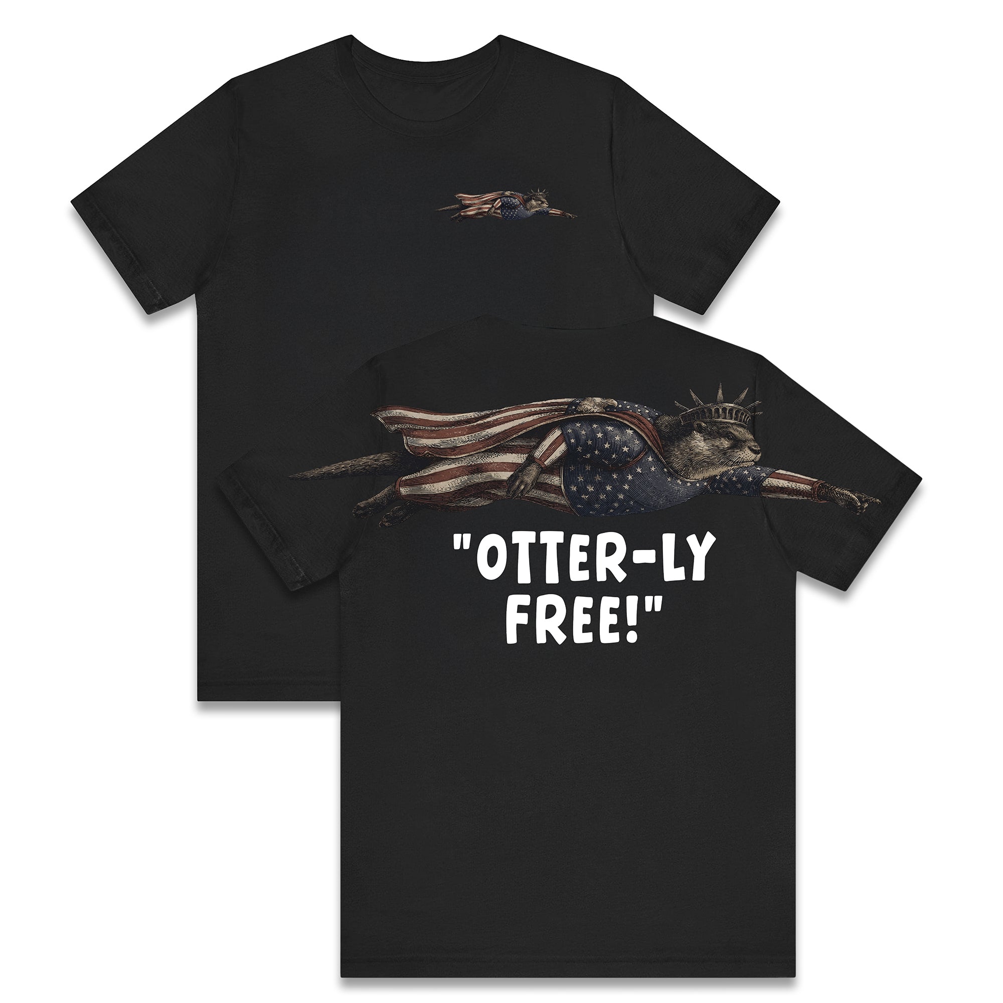 Otter-ly Free Lady Liberty Otter 4th of July America 250th Apparel T-Shirt-Sweatshirt-Hoodie