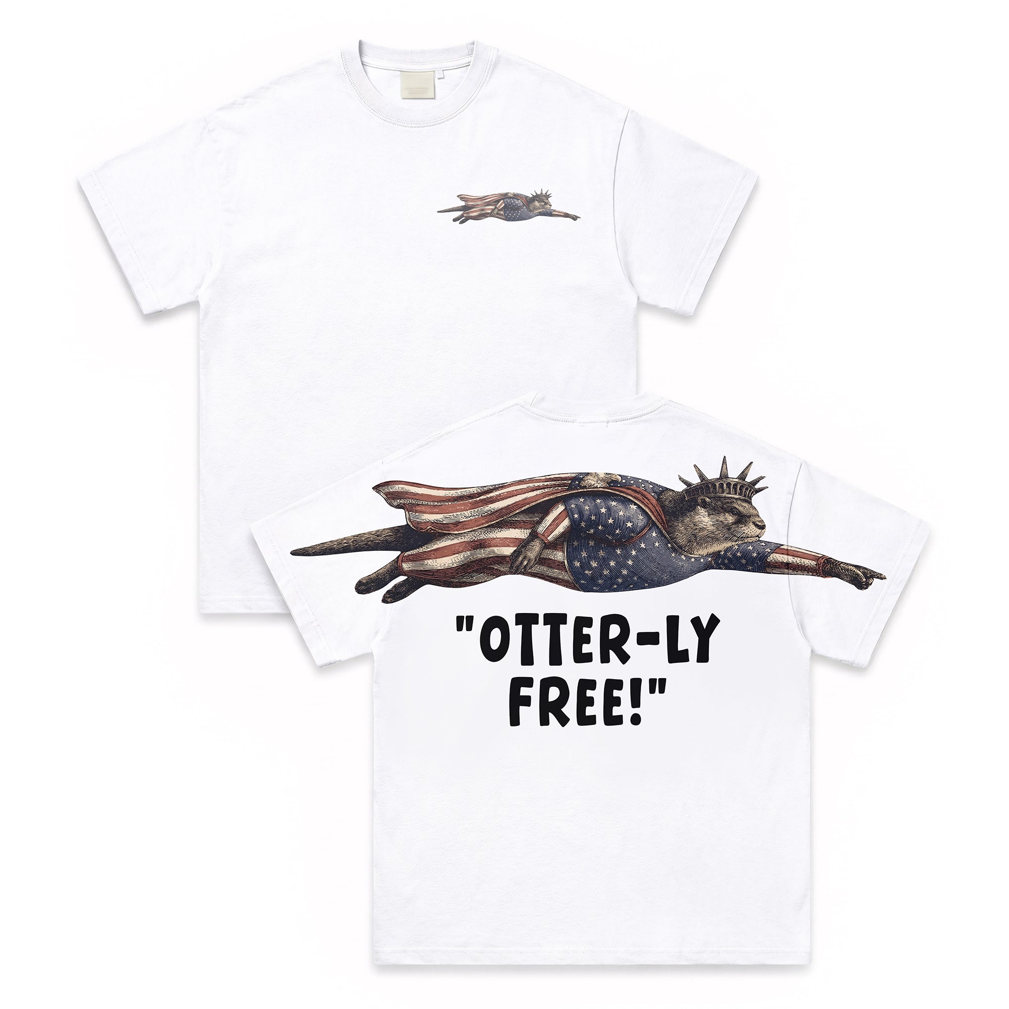 Otter-ly Free Lady Liberty Otter 4th of July America 250th Apparel T-Shirt-Sweatshirt-Hoodie