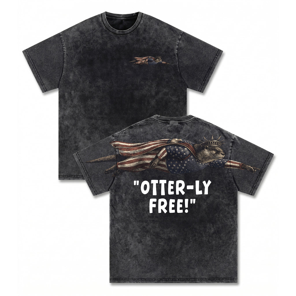 Otter-ly Free Lady Liberty Otter 4th of July America 250th Apparel T-Shirt-Sweatshirt-Hoodie