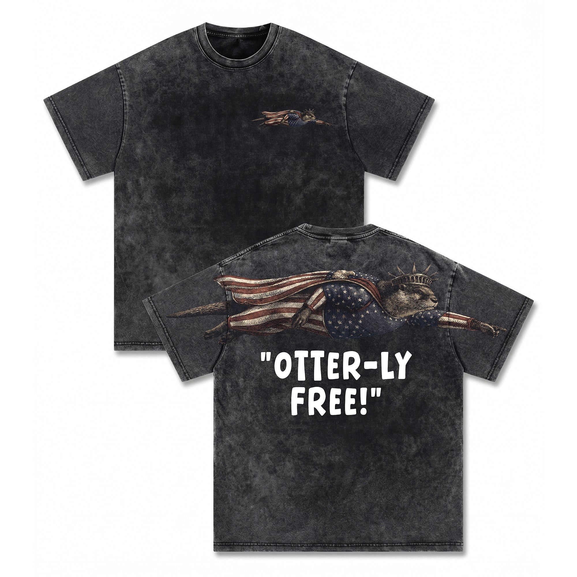 Otter-ly Free Lady Liberty Otter 4th of July America 250th Apparel T-Shirt-Sweatshirt-Hoodie