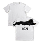 Slipping Outta 26 Panther Graduation Graphic Tee By Dripvity. Edgy unisex oversized black washed t-shirt with leaping panther in graduation cap. Perfect 2026 senior graduation streetwear gift. Shop now!