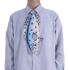 Novelty necktie featuring a unique spotted fish design.