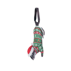 "Novelty Christmas tie featuring a cute squirrel wearing a Santa hat and holiday sweater, fun animal-themed accessory."