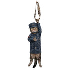 Novelty necktie featuring a tabby cat dressed in a formal U.S. Space Force uniform, complete with a matching service cap and military insignias