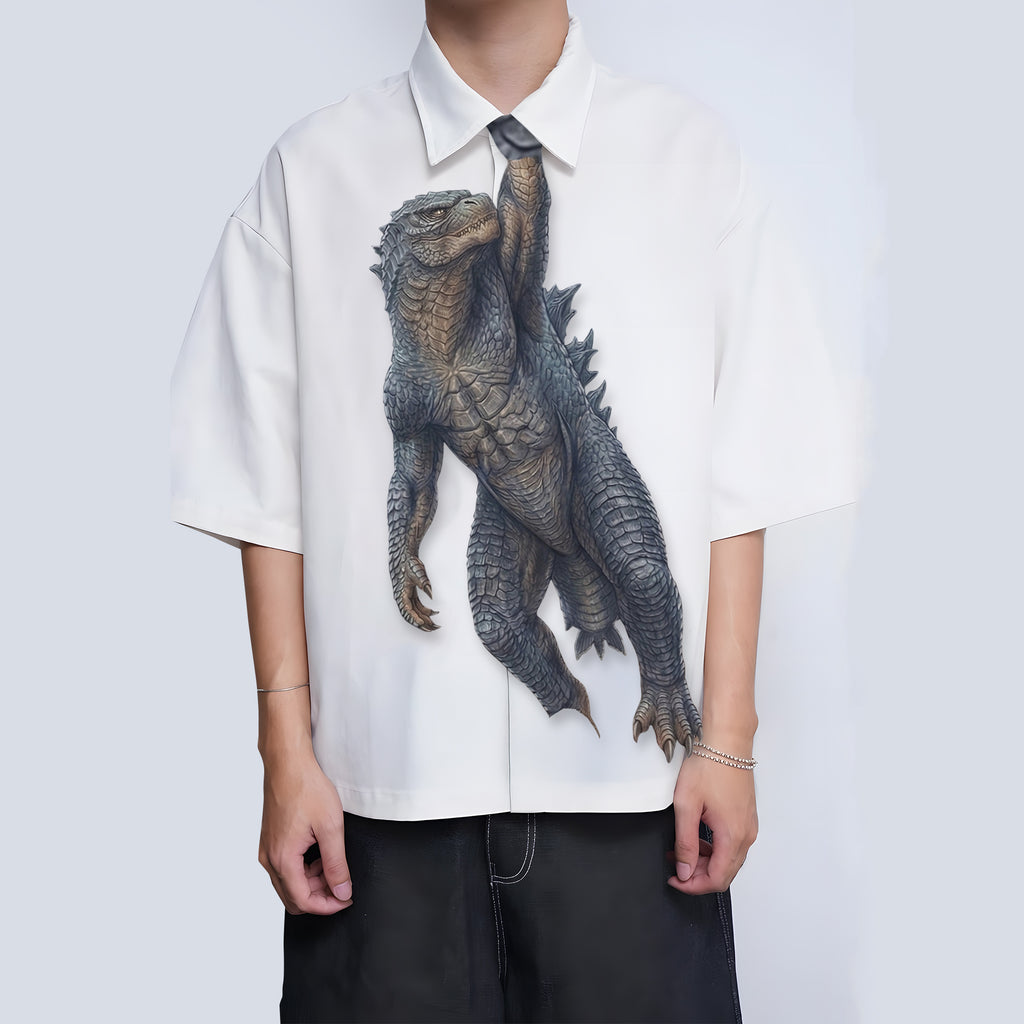Dripvity King of Monsters Tie, Giant Monster Tie, Unique Kaiju Parody Necktie