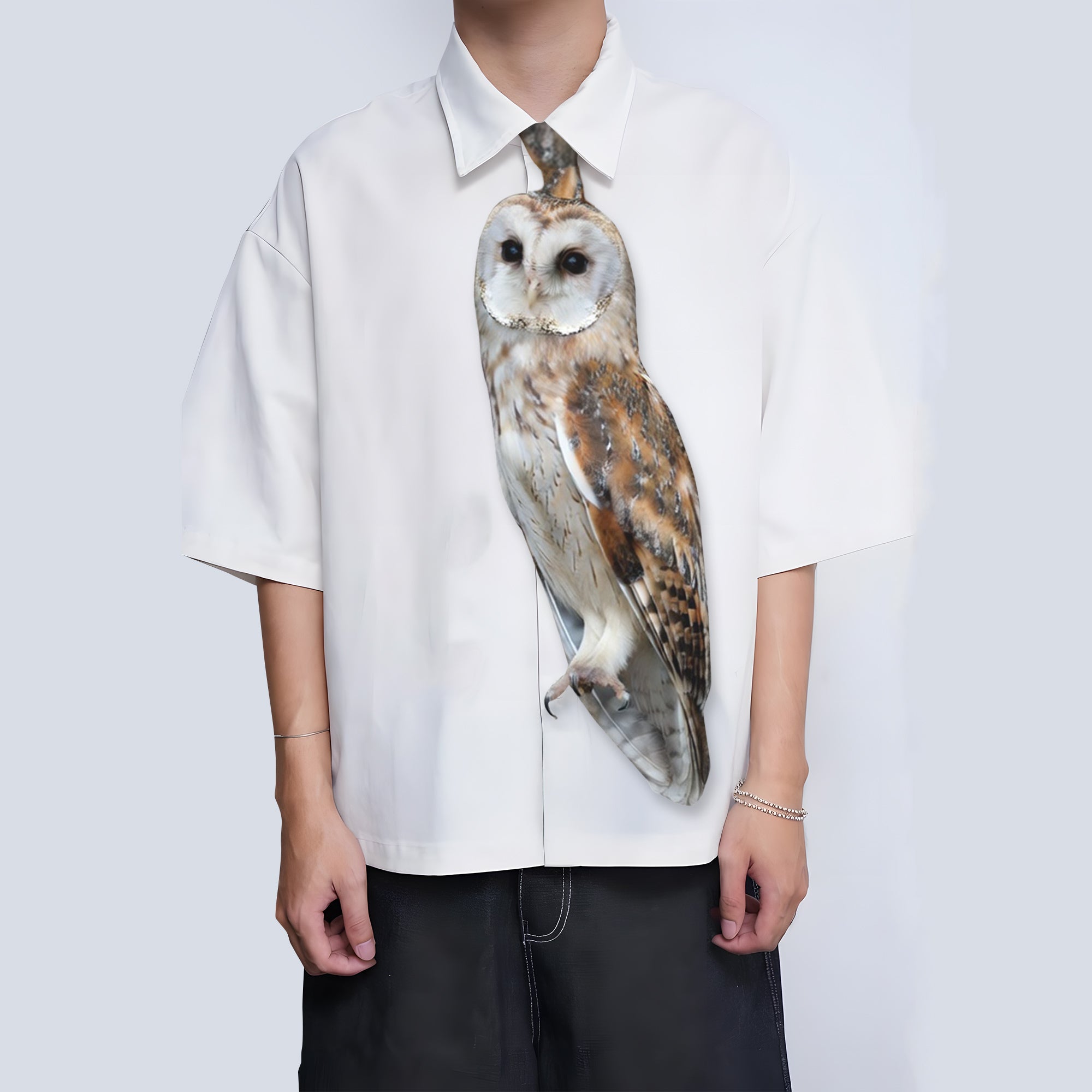 Dripvity Cute Owl Tie, Pet Bird Necktie, Wise Little Owl Style, Unique Nature Gift