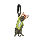 Novelty necktie featuring a cute cat dressed as a police officer with a uniform and hat, a fun and unique fashion accessory.